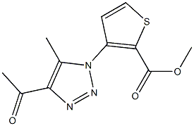 methyl 3-(4-acetyl-5-methyl-1H-1,2,3-triazol-1-yl)thiophene-2-carboxylate Struktur