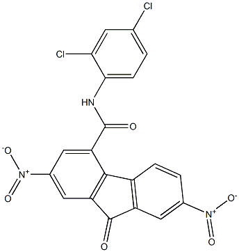 N4-(2,4-dichlorophenyl)-2,7-dinitro-9-oxo-9H-4-fluorenecarboxamide Struktur