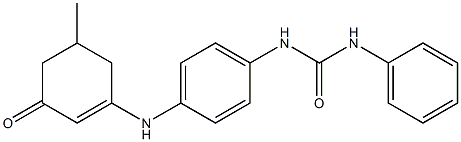 N-{4-[(5-methyl-3-oxo-1-cyclohexenyl)amino]phenyl}-N'-phenylurea Struktur