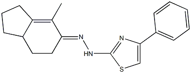 4-methyl-2,3,5,6,7,7a-hexahydro-1H-inden-5-one 5-(4-phenyl-1,3-thiazol-2-yl)hydrazone Struktur