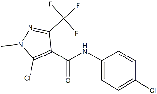 N4-(4-chlorophenyl)-5-chloro-1-methyl-3-(trifluoromethyl)-1H-pyrazole-4-carboxamide Struktur