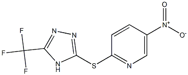 5-nitro-2-{[5-(trifluoromethyl)-4H-1,2,4-triazol-3-yl]thio}pyridine Struktur