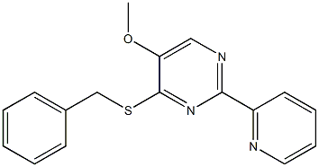 4-(benzylsulfanyl)-2-(2-pyridinyl)-5-pyrimidinyl methyl ether Struktur