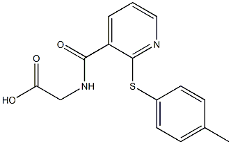 2-[({2-[(4-methylphenyl)thio]-3-pyridyl}carbonyl)amino]acetic acid Struktur