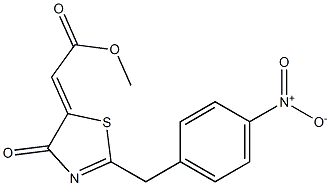 methyl 2-[2-(4-nitrobenzyl)-4-oxo-4,5-dihydro-1,3-thiazol-5-yliden]acetate Struktur