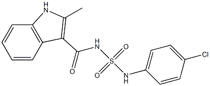 N-(4-chlorophenyl)-N'-[(2-methyl-1H-indol-3-yl)carbonyl]sulfamide Struktur