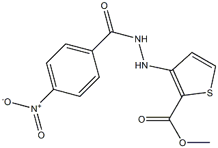 methyl 3-[2-(4-nitrobenzoyl)hydrazino]thiophene-2-carboxylate Struktur