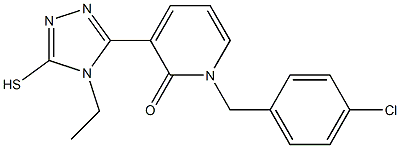 1-(4-chlorobenzyl)-3-(4-ethyl-5-sulfanyl-4H-1,2,4-triazol-3-yl)-2(1H)-pyridinone Struktur