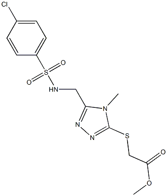 methyl 2-{[5-({[(4-chlorophenyl)sulfonyl]amino}methyl)-4-methyl-4H-1,2,4-triazol-3-yl]sulfanyl}acetate Struktur