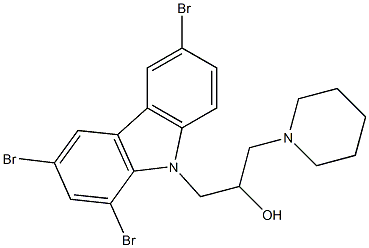 1-piperidino-3-(1,3,6-tribromo-9H-carbazol-9-yl)propan-2-ol Struktur