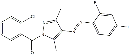 (2-chlorophenyl){4-[2-(2,4-difluorophenyl)diaz-1-enyl]-3,5-dimethyl-1H-pyra zol-1-yl}methanone Struktur