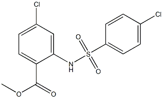 methyl 4-chloro-2-{[(4-chlorophenyl)sulfonyl]amino}benzoate Struktur