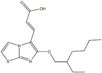 (2E)-3-{6-[(2-ethylhexyl)oxy]imidazo[2,1-b][1,3]thiazol-5-yl}acrylic acid Struktur