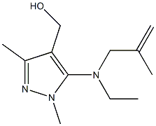 {5-[ethyl(2-methylprop-2-en-1-yl)amino]-1,3-dimethyl-1H-pyrazol-4-yl}methanol Struktur