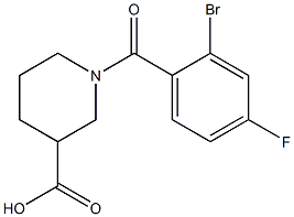 1-(2-bromo-4-fluorobenzoyl)piperidine-3-carboxylic acid Struktur