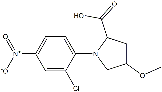 1-(2-chloro-4-nitrophenyl)-4-methoxypyrrolidine-2-carboxylic acid Struktur