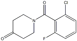 1-(2-chloro-6-fluorobenzoyl)piperidin-4-one Struktur