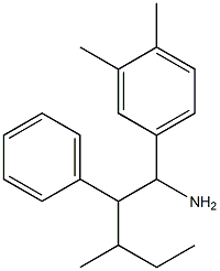 1-(3,4-dimethylphenyl)-3-methyl-2-phenylpentan-1-amine Struktur