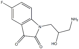 1-(3-amino-2-hydroxypropyl)-5-fluoro-2,3-dihydro-1H-indole-2,3-dione Struktur