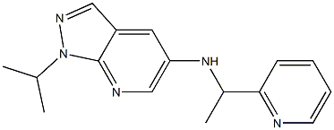 1-(propan-2-yl)-N-[1-(pyridin-2-yl)ethyl]-1H-pyrazolo[3,4-b]pyridin-5-amine Struktur