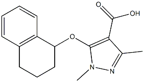 1,3-dimethyl-5-(1,2,3,4-tetrahydronaphthalen-1-yloxy)-1H-pyrazole-4-carboxylic acid Struktur