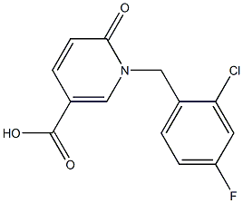 1-[(2-chloro-4-fluorophenyl)methyl]-6-oxo-1,6-dihydropyridine-3-carboxylic acid Struktur