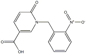 1-[(2-nitrophenyl)methyl]-6-oxo-1,6-dihydropyridine-3-carboxylic acid Struktur