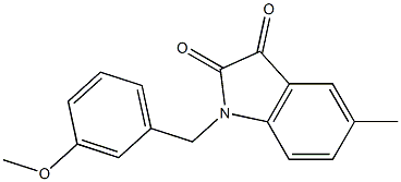 1-[(3-methoxyphenyl)methyl]-5-methyl-2,3-dihydro-1H-indole-2,3-dione Struktur