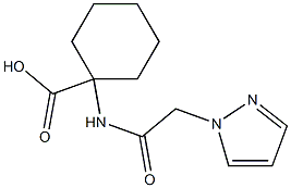 1-[2-(1H-pyrazol-1-yl)acetamido]cyclohexane-1-carboxylic acid Struktur