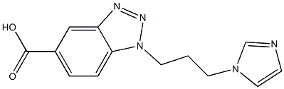 1-[3-(1H-imidazol-1-yl)propyl]-1H-1,2,3-benzotriazole-5-carboxylic acid Struktur