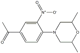 1-[4-(2,6-dimethylmorpholin-4-yl)-3-nitrophenyl]ethan-1-one Struktur