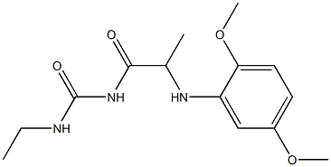 1-{2-[(2,5-dimethoxyphenyl)amino]propanoyl}-3-ethylurea Struktur