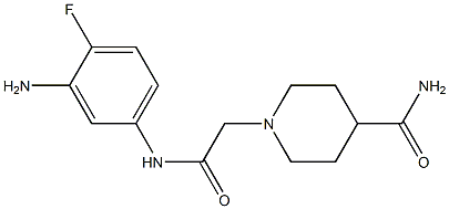 1-{2-[(3-amino-4-fluorophenyl)amino]-2-oxoethyl}piperidine-4-carboxamide Struktur