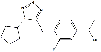 1-{4-[(1-cyclopentyl-1H-1,2,3,4-tetrazol-5-yl)sulfanyl]-3-fluorophenyl}ethan-1-amine Struktur