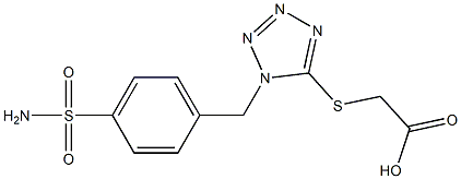 2-({1-[(4-sulfamoylphenyl)methyl]-1H-1,2,3,4-tetrazol-5-yl}sulfanyl)acetic acid Struktur