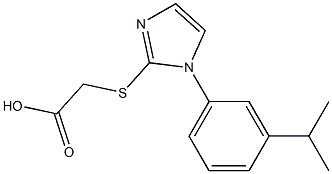 2-({1-[3-(propan-2-yl)phenyl]-1H-imidazol-2-yl}sulfanyl)acetic acid Struktur