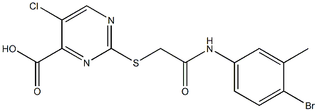 2-({2-[(4-bromo-3-methylphenyl)amino]-2-oxoethyl}thio)-5-chloropyrimidine-4-carboxylic acid Struktur