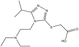 2-({4-[2-(diethylamino)ethyl]-5-(propan-2-yl)-4H-1,2,4-triazol-3-yl}sulfanyl)acetic acid Struktur