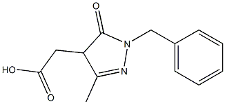 2-(1-benzyl-3-methyl-5-oxo-4,5-dihydro-1H-pyrazol-4-yl)acetic acid Struktur