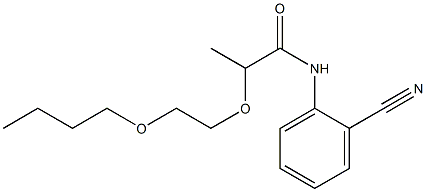 2-(2-butoxyethoxy)-N-(2-cyanophenyl)propanamide Struktur