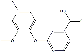 2-(2-methoxy-4-methylphenoxy)pyridine-4-carboxylic acid Struktur