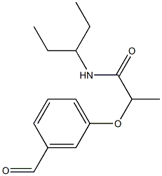 2-(3-formylphenoxy)-N-(pentan-3-yl)propanamide Struktur