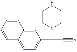 2-(naphthalen-2-yl)-2-(piperazin-1-yl)propanenitrile Struktur