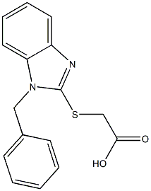 2-[(1-benzyl-1H-1,3-benzodiazol-2-yl)sulfanyl]acetic acid Struktur