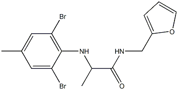 2-[(2,6-dibromo-4-methylphenyl)amino]-N-(furan-2-ylmethyl)propanamide Struktur