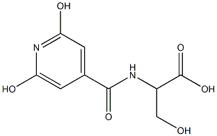 2-[(2,6-dihydroxyisonicotinoyl)amino]-3-hydroxypropanoic acid Struktur