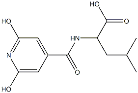 2-[(2,6-dihydroxyisonicotinoyl)amino]-4-methylpentanoic acid Struktur