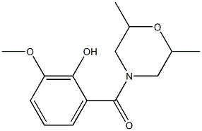 2-[(2,6-dimethylmorpholin-4-yl)carbonyl]-6-methoxyphenol Struktur