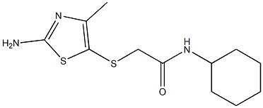 2-[(2-amino-4-methyl-1,3-thiazol-5-yl)sulfanyl]-N-cyclohexylacetamide Struktur