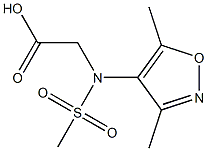 2-[(3,5-dimethyl-1,2-oxazole-4-)(methyl)sulfonamido]acetic acid Struktur